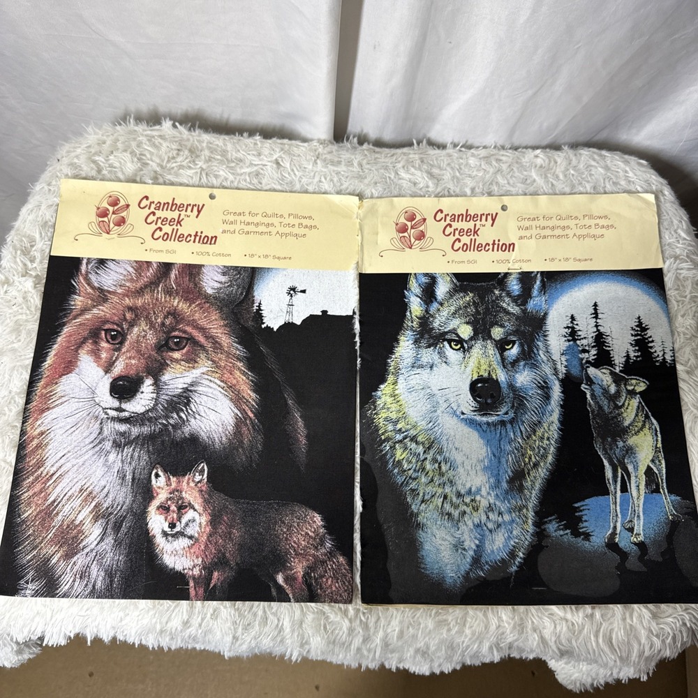 Cranberry Creek‎ Collection Fox Lot 2 Garment Applique Quilt Pillow Wall Hanging